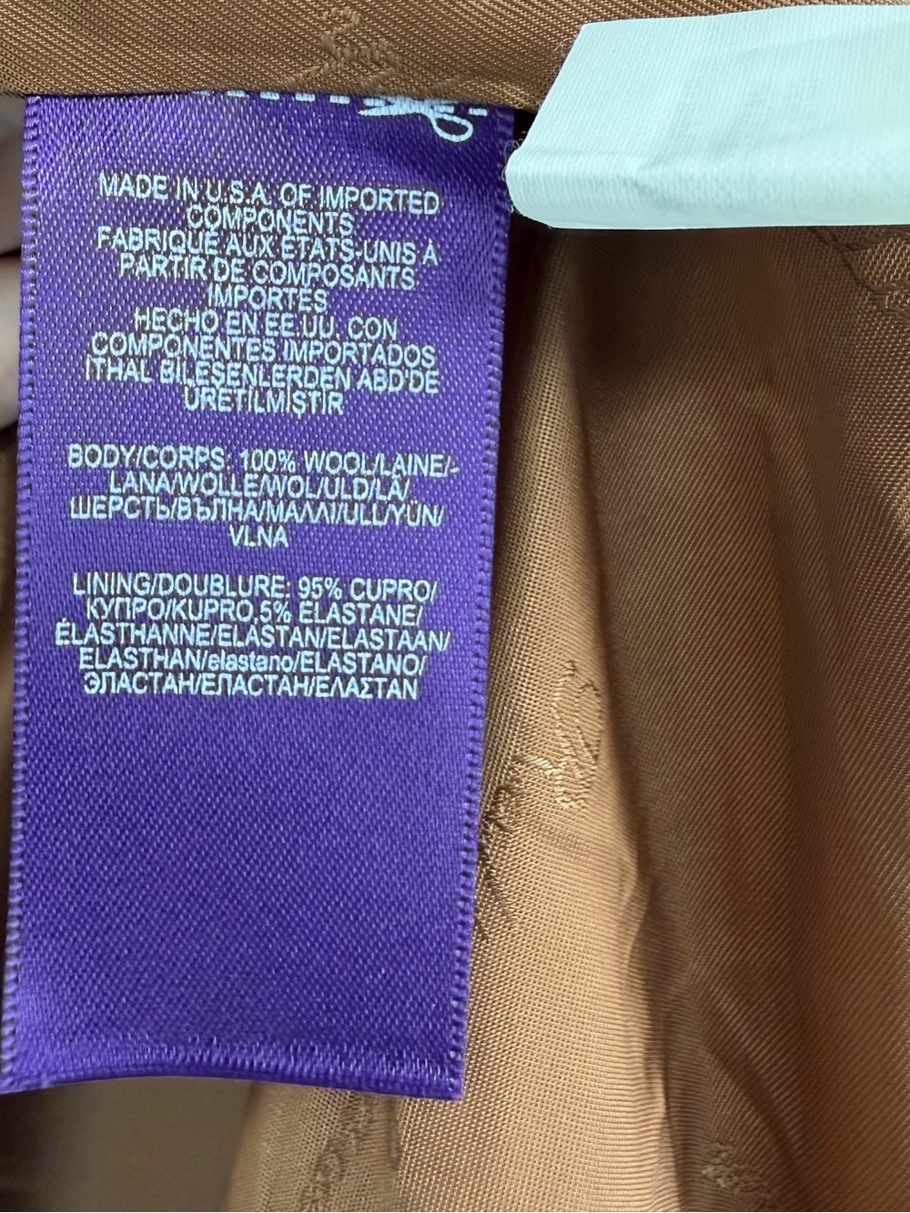 Ralph Lauren Purple Label Camel Wool Double Breasted Blazer 8 - Picture 9 of 15
